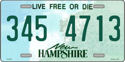 NH license plate 3454713
