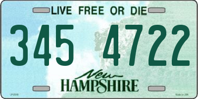 NH license plate 3454722