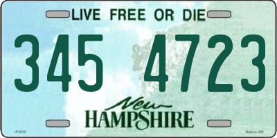 NH license plate 3454723