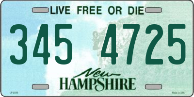NH license plate 3454725