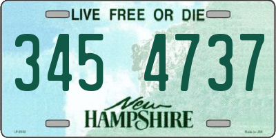 NH license plate 3454737