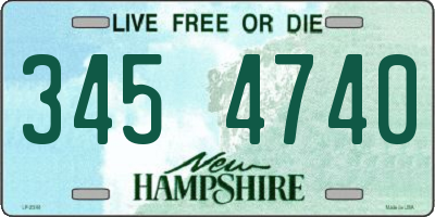 NH license plate 3454740