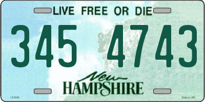 NH license plate 3454743