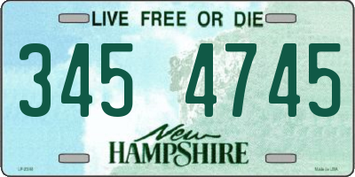 NH license plate 3454745