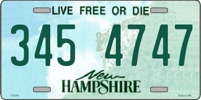 NH license plate 3454747