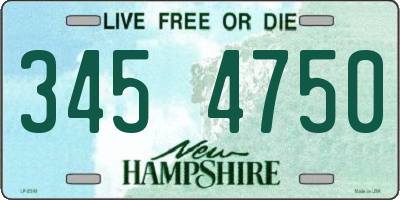 NH license plate 3454750