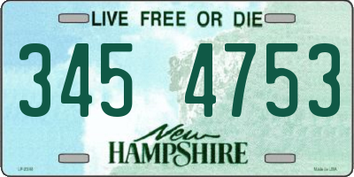 NH license plate 3454753