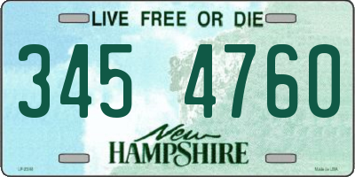 NH license plate 3454760
