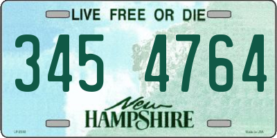 NH license plate 3454764