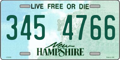 NH license plate 3454766