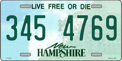 NH license plate 3454769