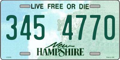 NH license plate 3454770