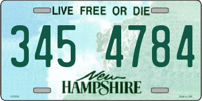 NH license plate 3454784