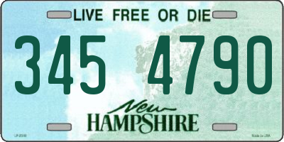 NH license plate 3454790