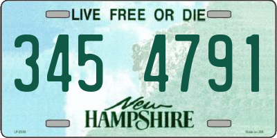 NH license plate 3454791