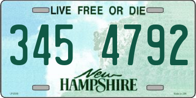NH license plate 3454792