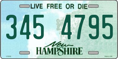 NH license plate 3454795