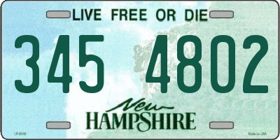 NH license plate 3454802