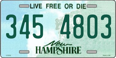 NH license plate 3454803