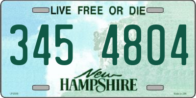 NH license plate 3454804