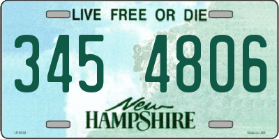 NH license plate 3454806