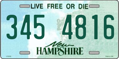 NH license plate 3454816