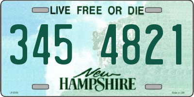 NH license plate 3454821