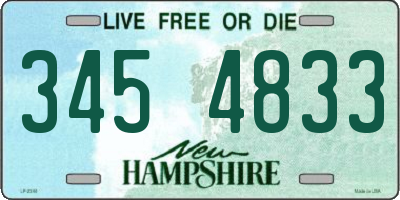 NH license plate 3454833