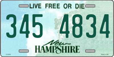 NH license plate 3454834