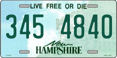 NH license plate 3454840