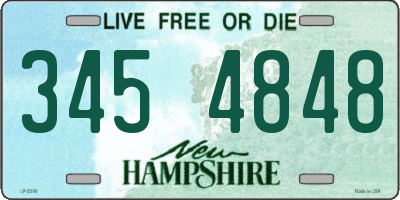 NH license plate 3454848