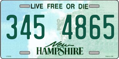 NH license plate 3454865