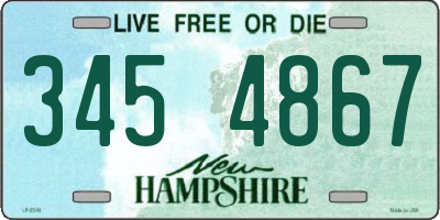 NH license plate 3454867