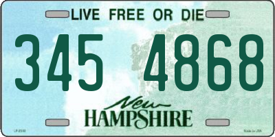 NH license plate 3454868