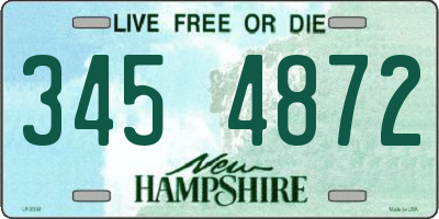 NH license plate 3454872