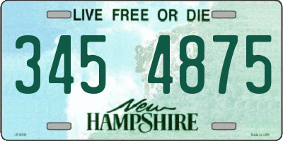 NH license plate 3454875