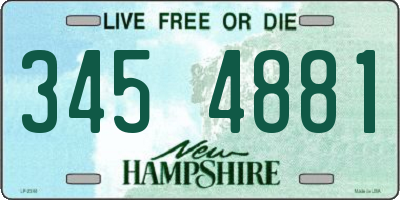 NH license plate 3454881