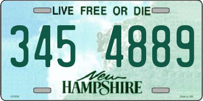 NH license plate 3454889