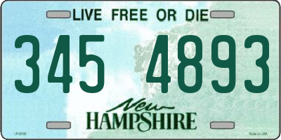 NH license plate 3454893