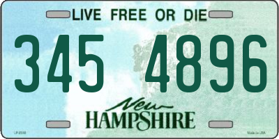 NH license plate 3454896