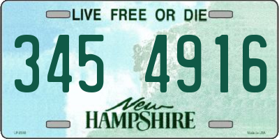 NH license plate 3454916