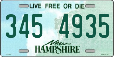 NH license plate 3454935