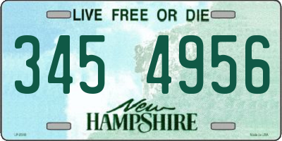 NH license plate 3454956