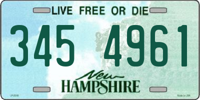 NH license plate 3454961