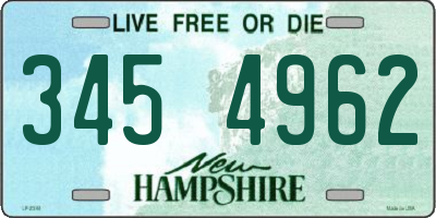 NH license plate 3454962