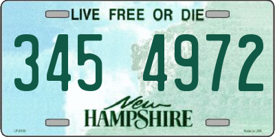 NH license plate 3454972