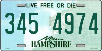 NH license plate 3454974