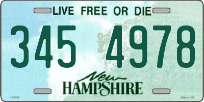 NH license plate 3454978