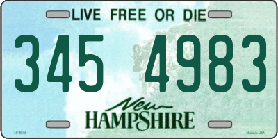 NH license plate 3454983