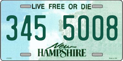NH license plate 3455008